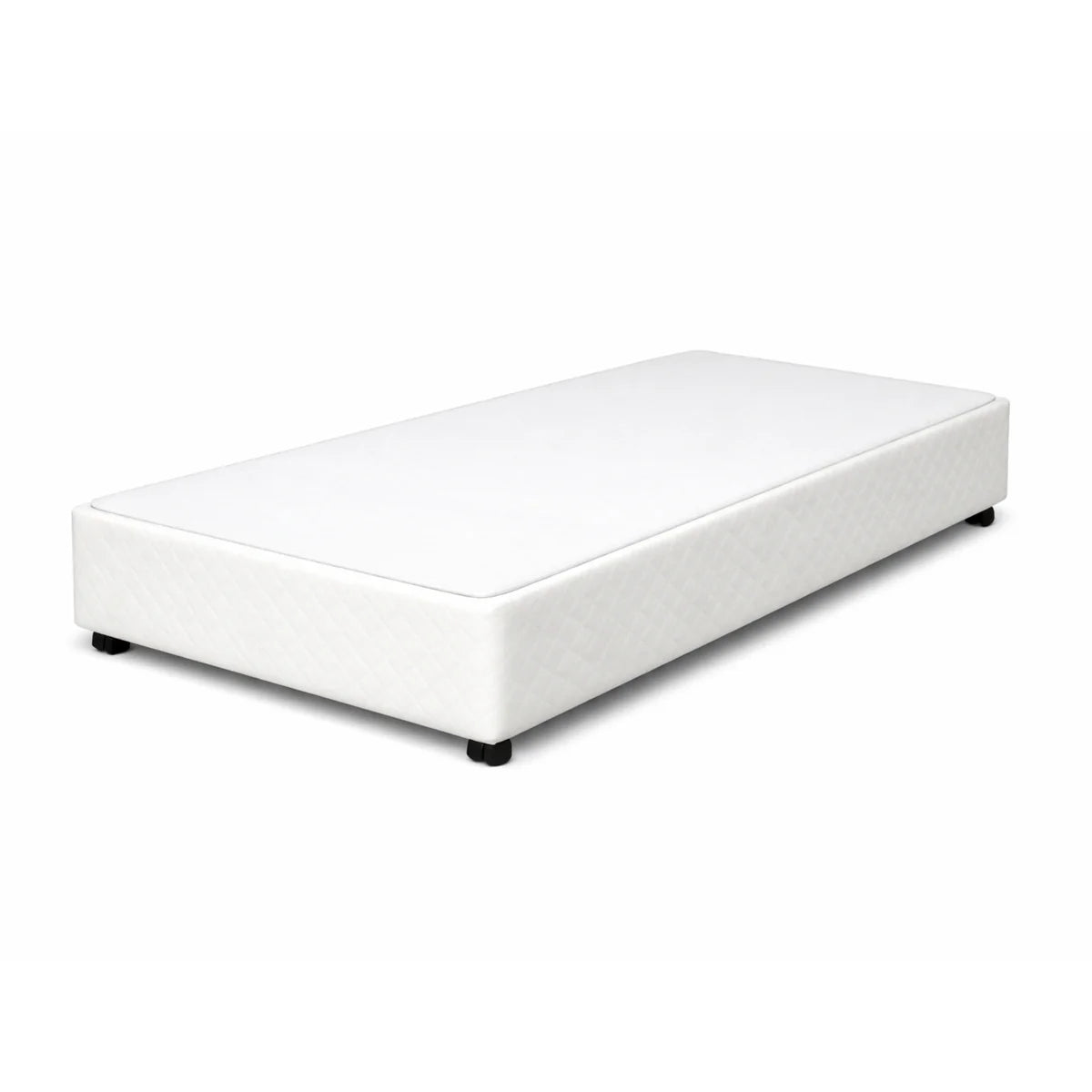 Bed Base – Single (White fabric)