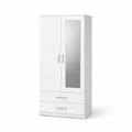 Wardrobe with Mirror & Drawers – White