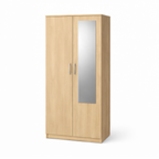 Wardrobe with Mirror - Oak