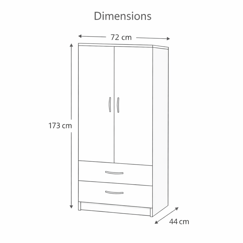 Wardrobe with Drawers – White