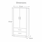 Wardrobe with Drawers – White
