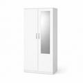 Wardrobe with Mirror - White