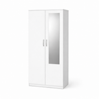 Wardrobe with Mirror - White