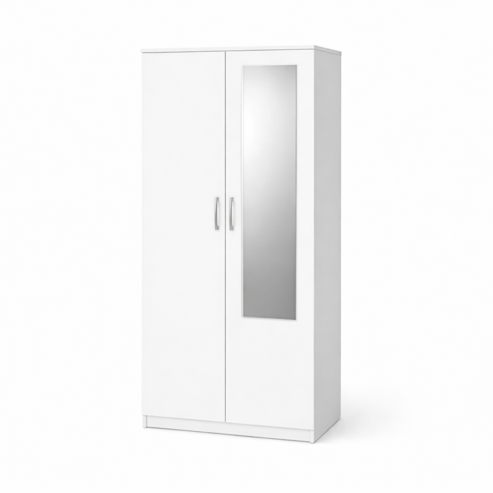 Wardrobe with Mirror - White