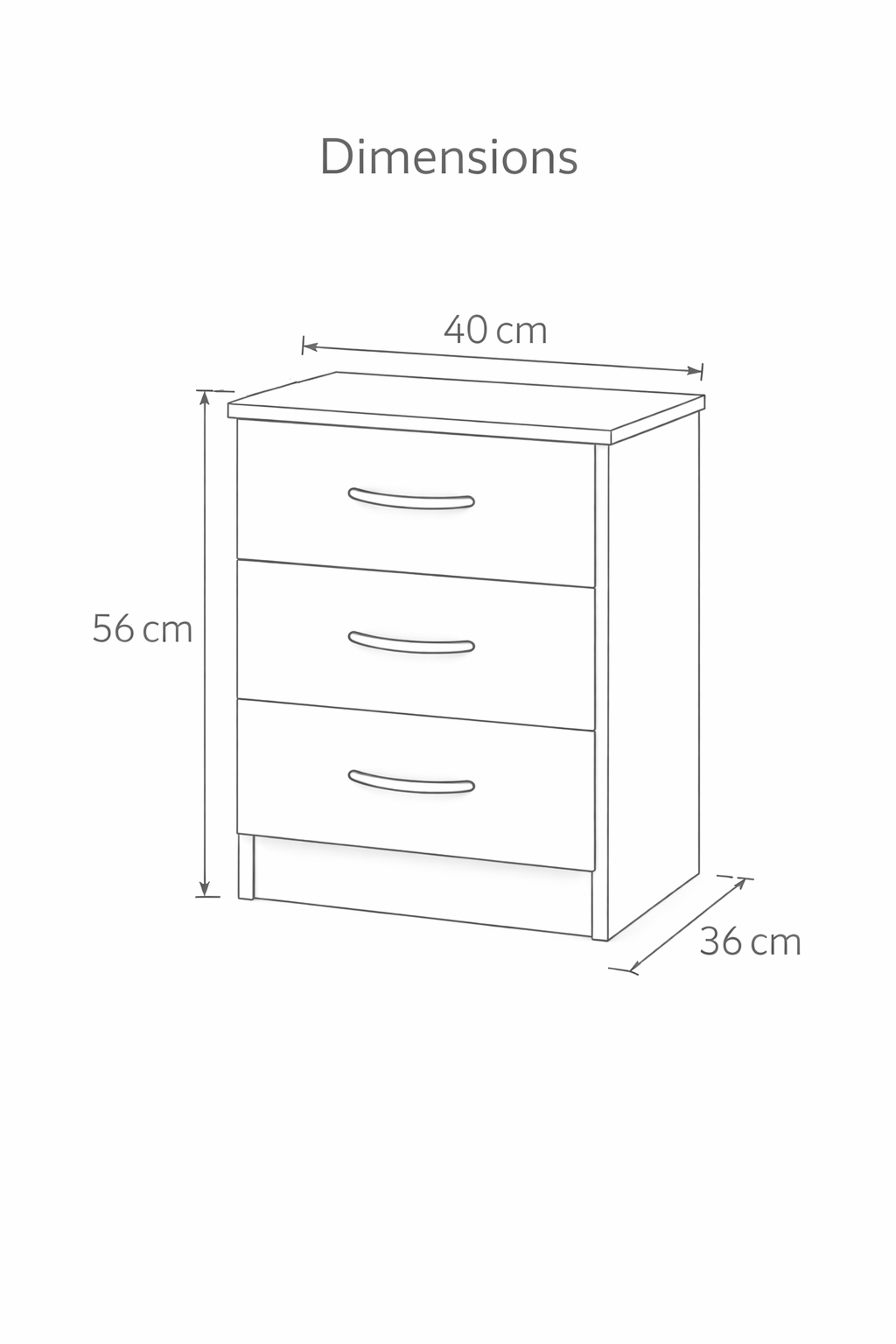 Bedside Table - White